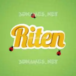 riten in Ladybugs style - 3D name wallpaper