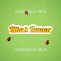 ritesh kumar in Ladybugs style - 3D name wallpaper