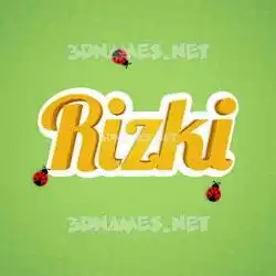 rizki in Ladybugs style - 3D name wallpaper