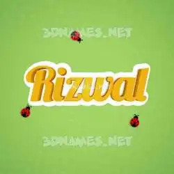 rizwal in Ladybugs style - 3D name wallpaper