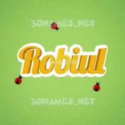 robiul in Ladybugs style - 3D name wallpaper