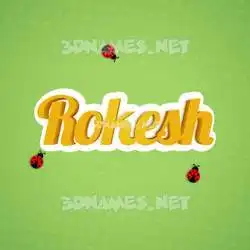 rokesh in Ladybugs style - 3D name wallpaper