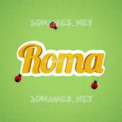 roma in Ladybugs style - 3D name wallpaper