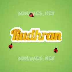 rudhran in Ladybugs style - 3D name wallpaper