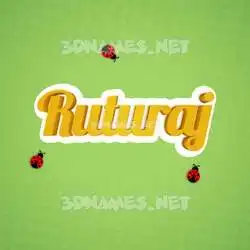 ruturaj in Ladybugs style - 3D name wallpaper