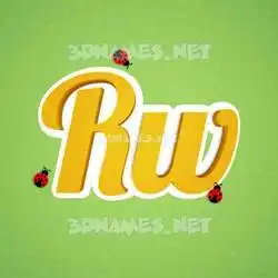 rw in Ladybugs style - 3D name wallpaper