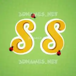 s s in Ladybugs style - 3D name wallpaper