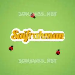 saifrahman in Ladybugs style - 3D name wallpaper