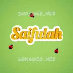 saifulah in Ladybugs style - 3D name wallpaper