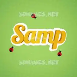 samp in Ladybugs style - 3D name wallpaper