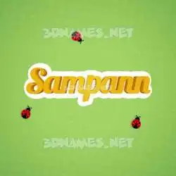 sampann in Ladybugs style - 3D name wallpaper