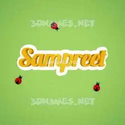 sampreet in Ladybugs style - 3D name wallpaper