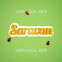 saravan in Ladybugs style - 3D name wallpaper