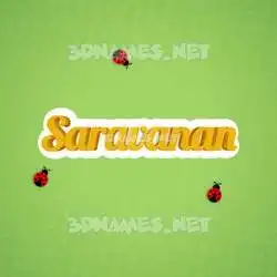 saravanan in Ladybugs style - 3D name wallpaper