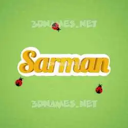 sarman in Ladybugs style - 3D name wallpaper