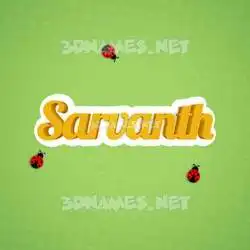 sarvanth in Ladybugs style - 3D name wallpaper