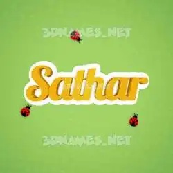 sathar in Ladybugs style - 3D name wallpaper