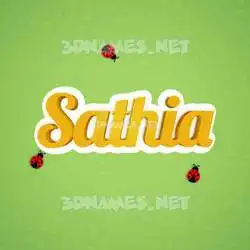 sathia in Ladybugs style - 3D name wallpaper