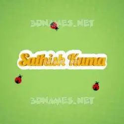 sathish kuma in Ladybugs style - 3D name wallpaper