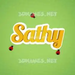 sathy in Ladybugs style - 3D name wallpaper