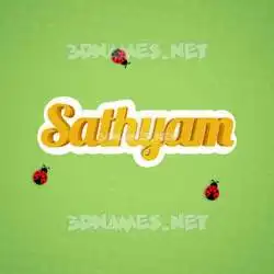 sathyam in Ladybugs style - 3D name wallpaper