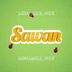 sawan in Ladybugs style - 3D name wallpaper
