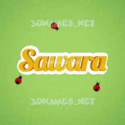 sawara in Ladybugs style - 3D name wallpaper