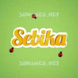 sebika in Ladybugs style - 3D name wallpaper