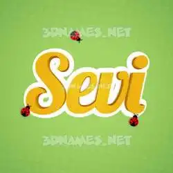 sevi in Ladybugs style - 3D name wallpaper