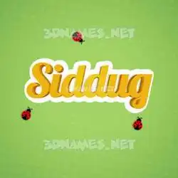 siddug in Ladybugs style - 3D name wallpaper