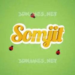 somjit in Ladybugs style - 3D name wallpaper