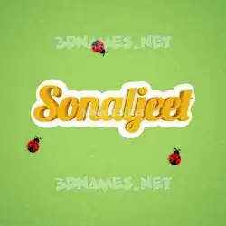 sonaljeet in Ladybugs style - 3D name wallpaper
