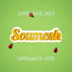 soumesh in Ladybugs style - 3D name wallpaper