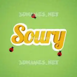 soury in Ladybugs style - 3D name wallpaper