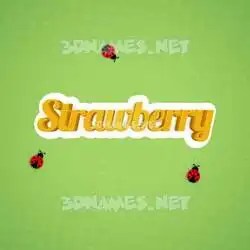 strawberry in Ladybugs style - 3D name wallpaper