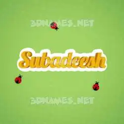 subadeesh in Ladybugs style - 3D name wallpaper