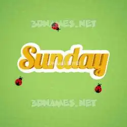 sunday in Ladybugs style - 3D name wallpaper