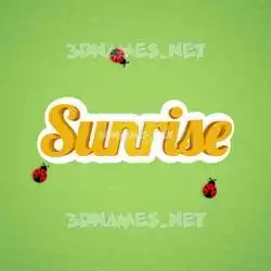 sunrise in Ladybugs style - 3D name wallpaper