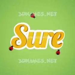 sure in Ladybugs style - 3D name wallpaper