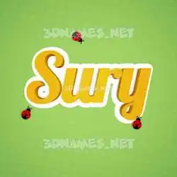 sury in Ladybugs style - 3D name wallpaper