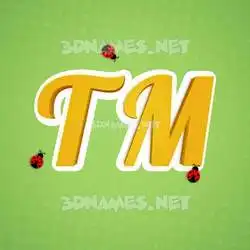 t m in Ladybugs style - 3D name wallpaper