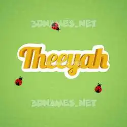theeyah in Ladybugs style - 3D name wallpaper