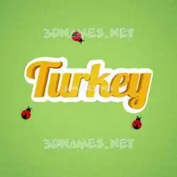 turkey in Ladybugs style - 3D name wallpaper