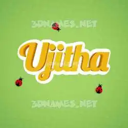 ujitha in Ladybugs style - 3D name wallpaper