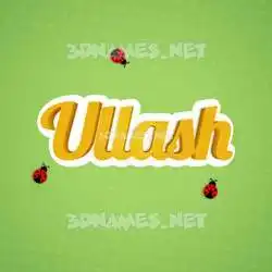 ullash in Ladybugs style - 3D name wallpaper