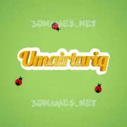umairtariq in Ladybugs style - 3D name wallpaper