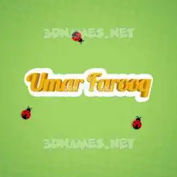 umar farooq in Ladybugs style - 3D name wallpaper