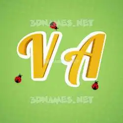 v a in Ladybugs style - 3D name wallpaper