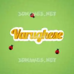 varughese in Ladybugs style - 3D name wallpaper