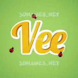 vee in Ladybugs style - 3D name wallpaper